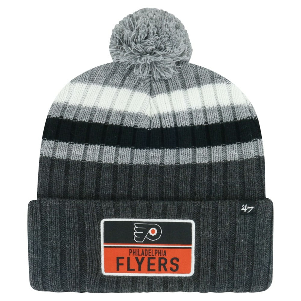 Philadelphia Flyers '47 Stack Patch Cuffed Knit Hat with Pom