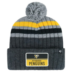 Pittsburgh Penguins '47 Stack Patch Cuffed Knit Hat with Pom