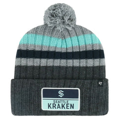 Seattle Kraken '47 Stack Patch Cuffed Knit Hat with Pom