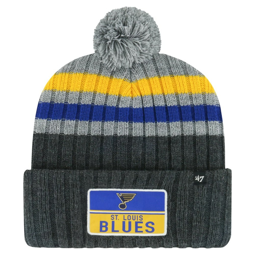 St. Louis Blues '47 Stack Patch Cuffed Knit Hat with Pom