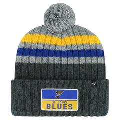 St. Louis Blues '47 Stack Patch Cuffed Knit Hat with Pom