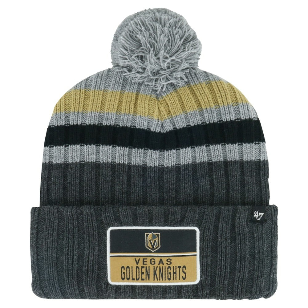Vegas Golden Knights '47 Stack Patch Cuffed Knit Hat with Pom