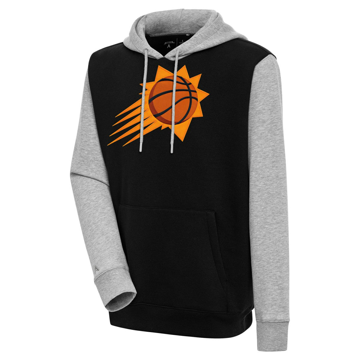 Phoenix Suns Antigua Victory Colorblock Pullover Hoodie - Black/Heather Gray online