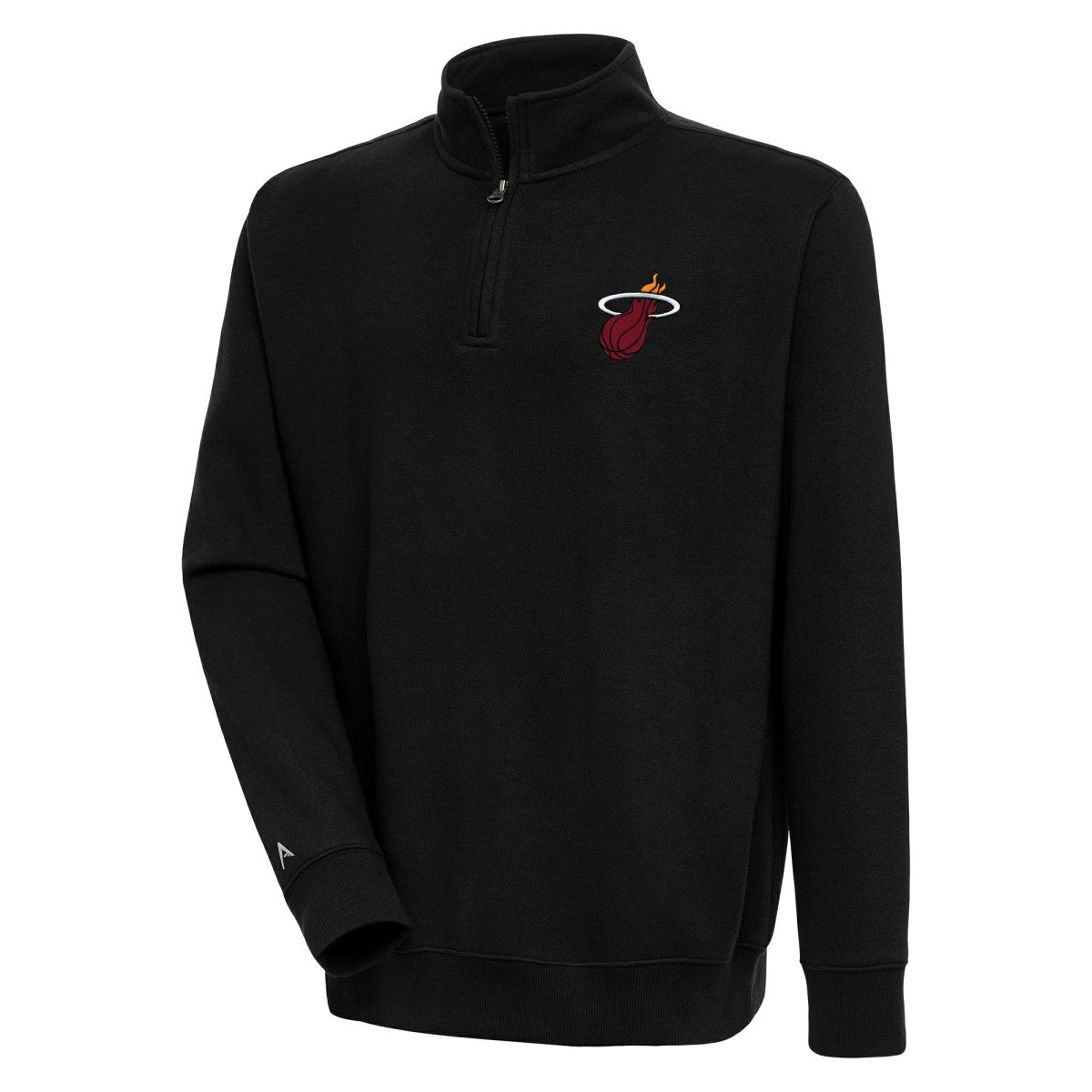 Miami Heat Antigua Victory Quarter-Zip Pullover Top - Black sale