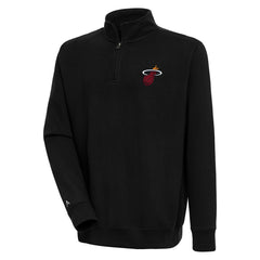 Miami Heat Antigua Victory Quarter-Zip Pullover Top - Black sale