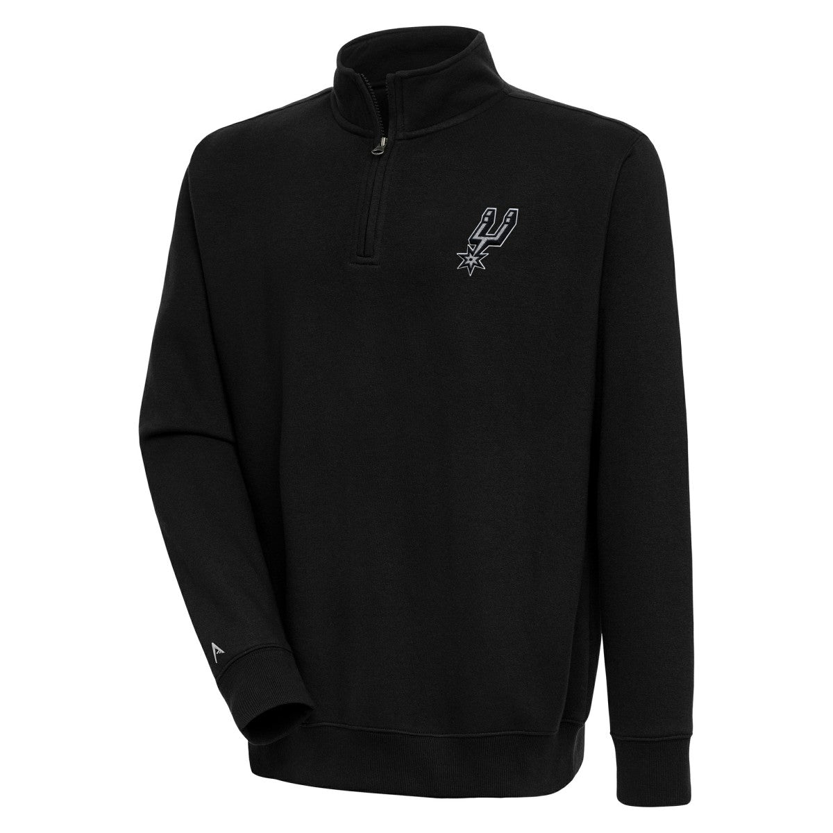 San Antonio Spurs Antigua Victory Quarter-Zip Pullover Top - Black for sale