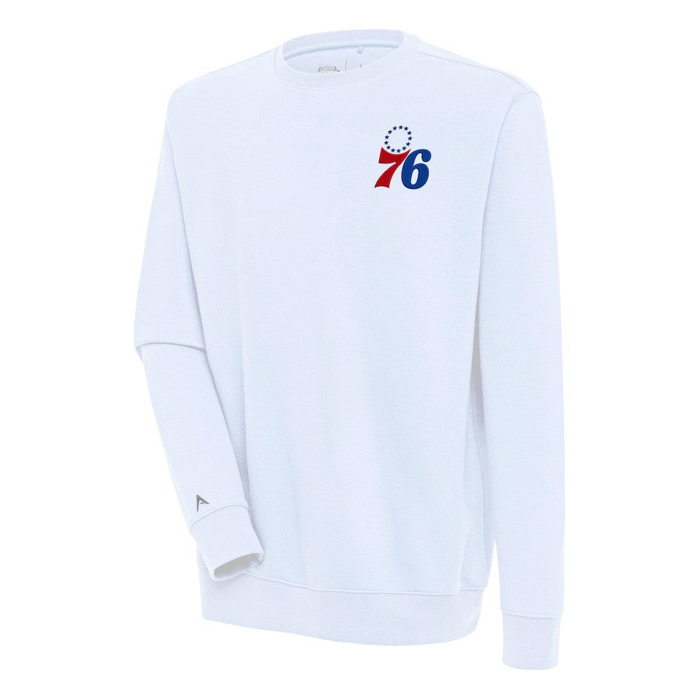 Philadelphia 76ers Antigua Victory Pullover Sweatshirt - White on sale