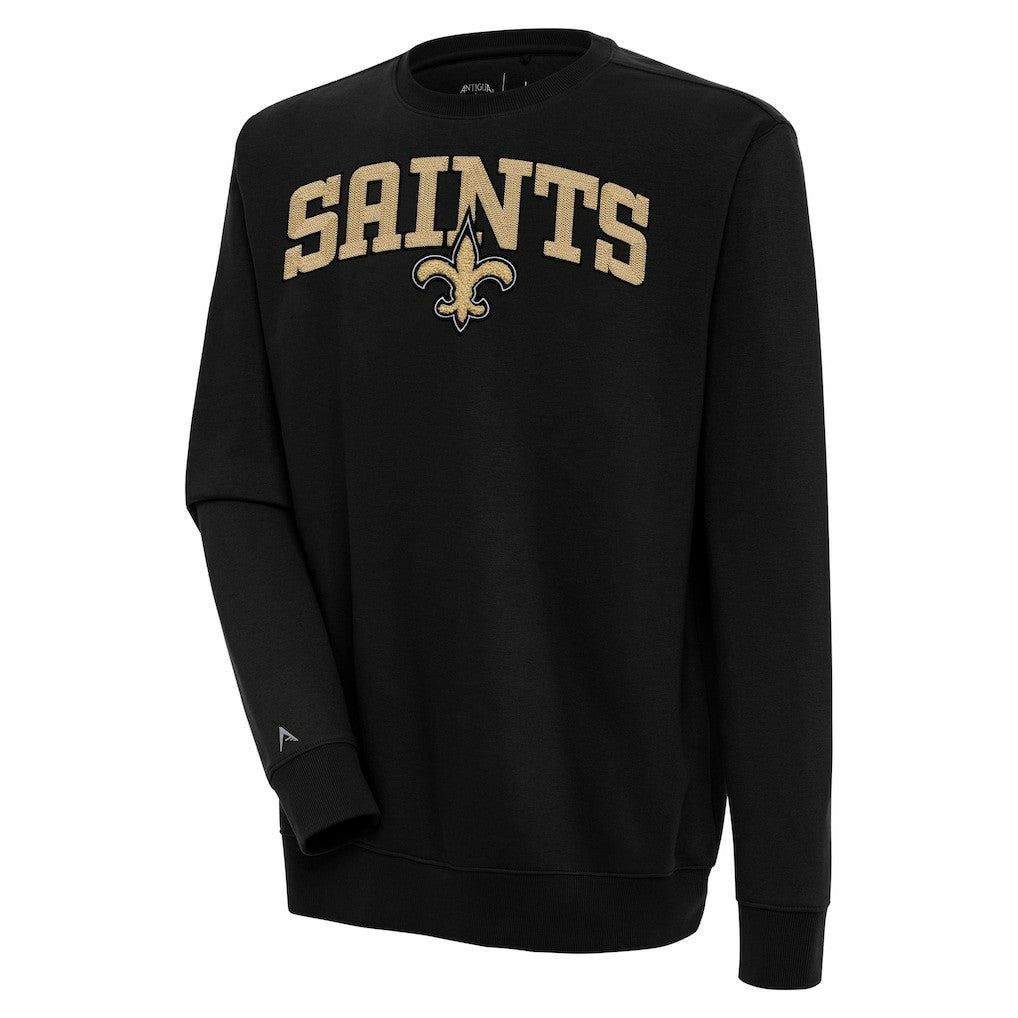 NFL New Orleans Saints Antigua Victory Chenille Pullover Sweatshirt