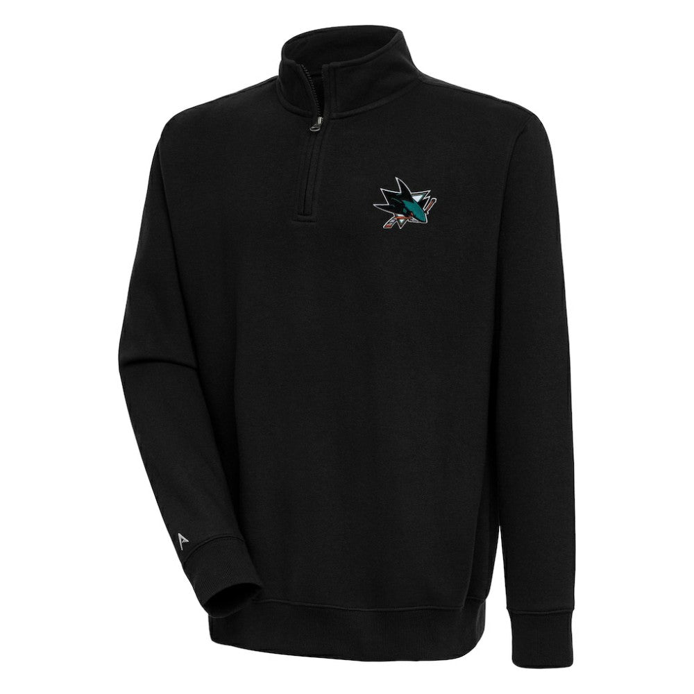 San Jose Sharks Antigua Victory Quarter-Zip Pullover Top