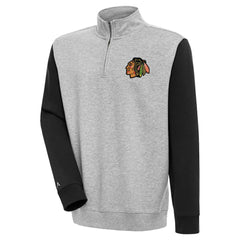 Chicago Blackhawks Antigua Victory Colorblock Quarter-Zip Pullover Top