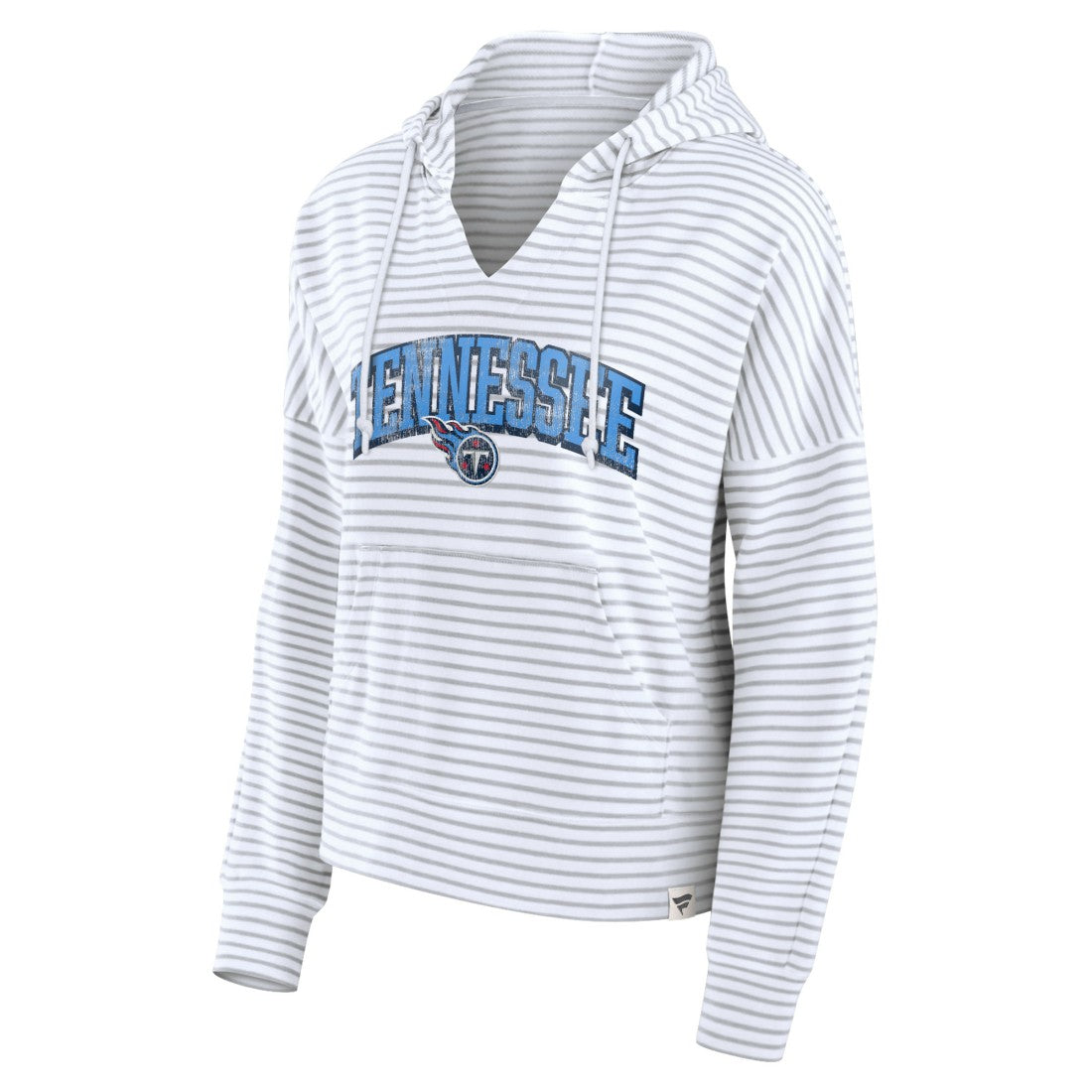 NFL Tennessee Titans Women's Striped Notch Neck Pullover Hoodie