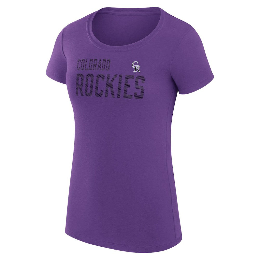 Colorado Rockies G-III 4Her by Carl Banks Women's Super-Slim Fit Lightweight Dot Print T-Shirt - Purple