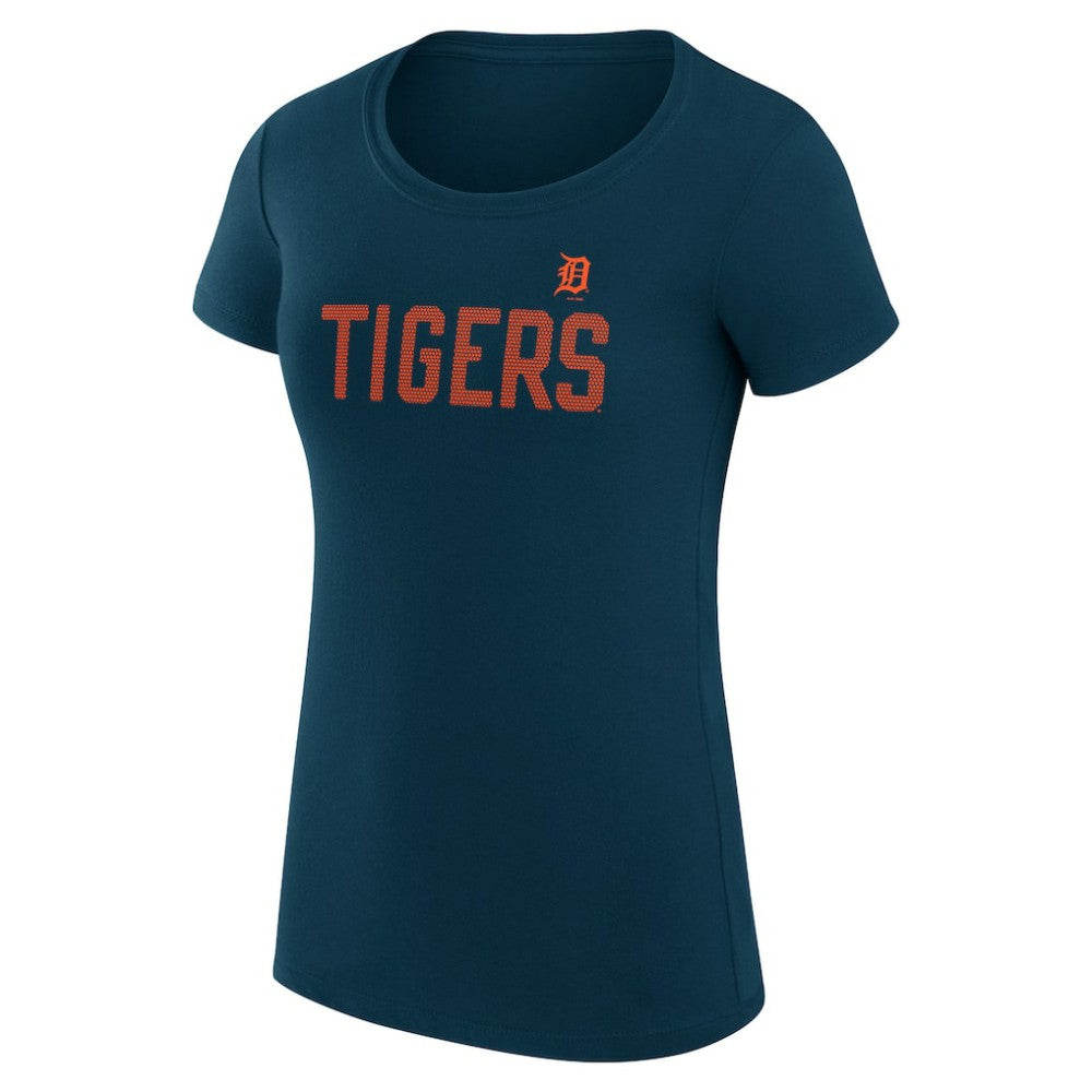 Detroit Tigers G-III 4Her by Carl Banks Women's Super-Slim Fit Lightweight Dot Print T-Shirt - Navy