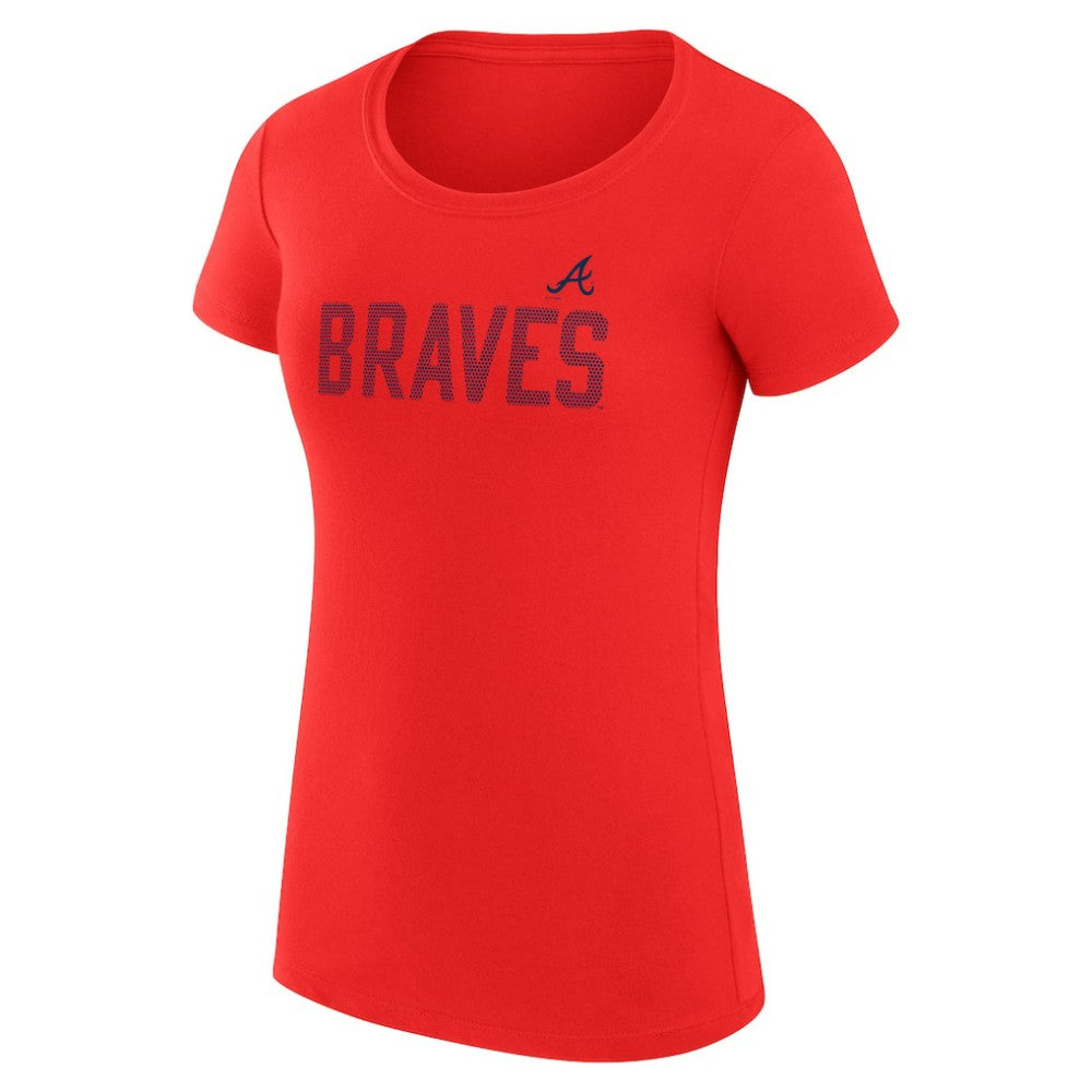 Atlanta Braves G-III 4Her by Carl Banks Women's Super-Slim Fit Lightweight Dot Print T-Shirt - Red
