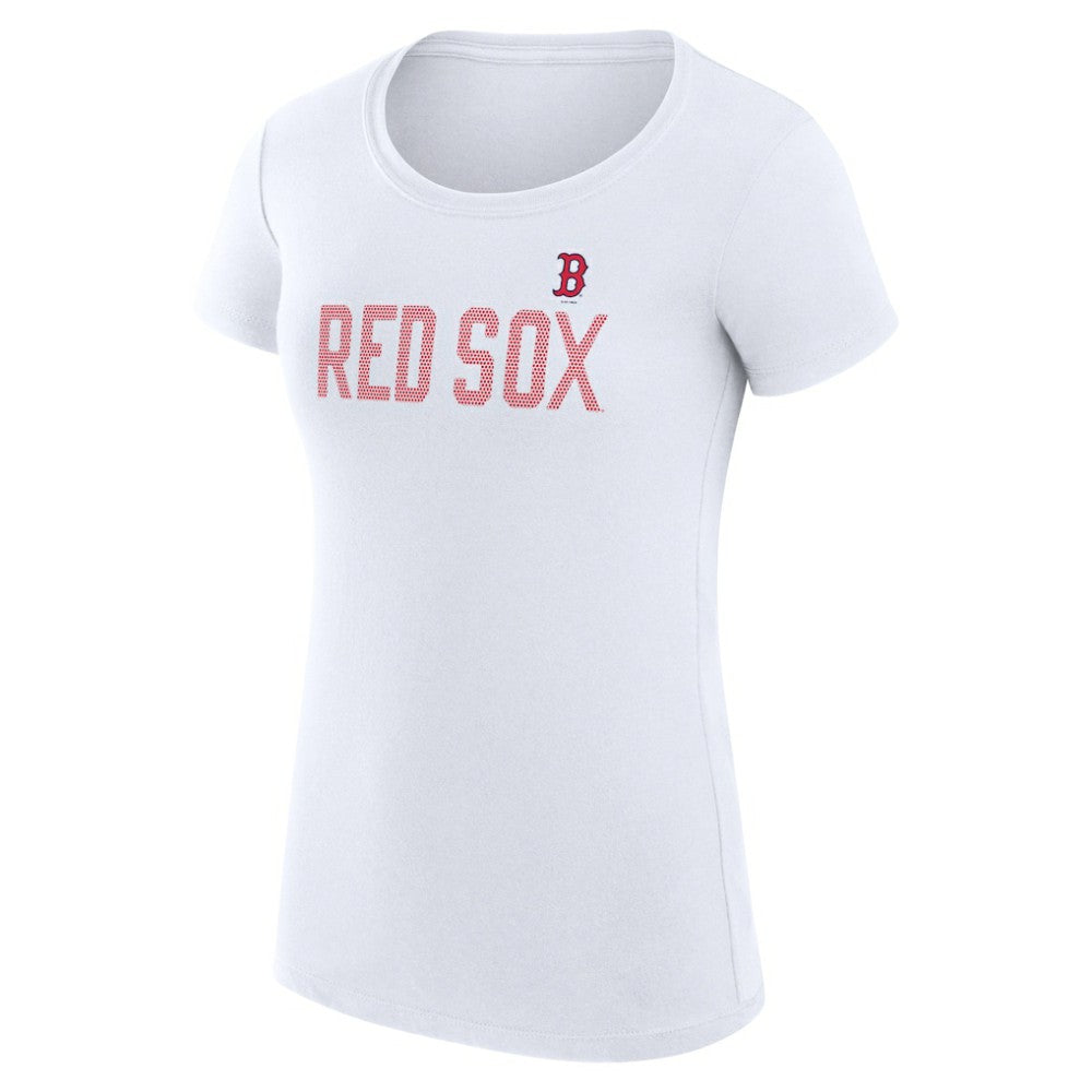 Boston Red Sox G-III 4Her by Carl Banks Women's Super-Slim Fit Lightweight Dot Print T-Shirt - White