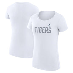 Detroit Tigers G-III 4Her by Carl Banks Women's Super-Slim Fit Lightweight Dot Print T-Shirt - White
