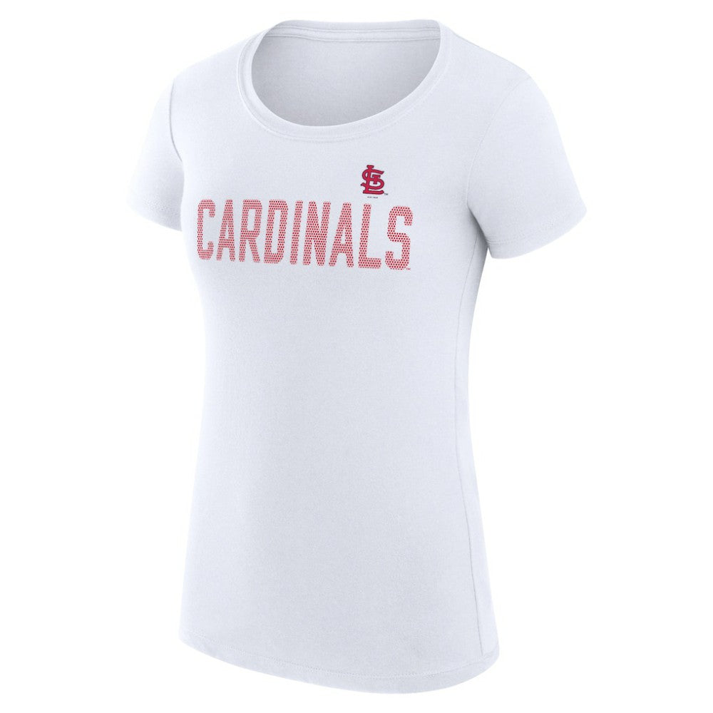 St. Louis Cardinals G-III 4Her by Carl Banks Women's Super-Slim Fit Lightweight Dot Print T-Shirt - White