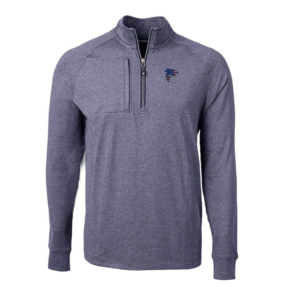 NFL Atlanta Falcons Cutter & Buck Big & Tall Adapt Eco Knit Quarter-Zip Pullover Top