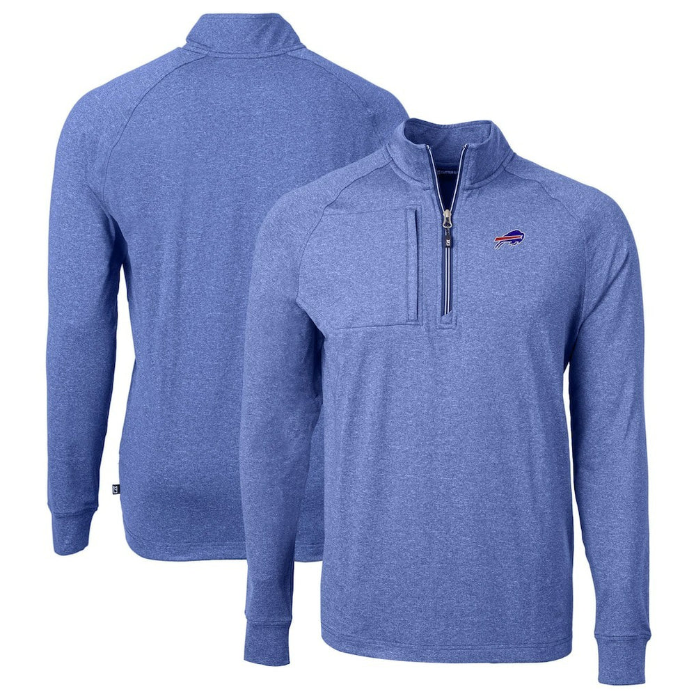 NFL Buffalo Bills Cutter & Buck Big & Tall Adapt Eco Knit Quarter-Zip Pullover Top