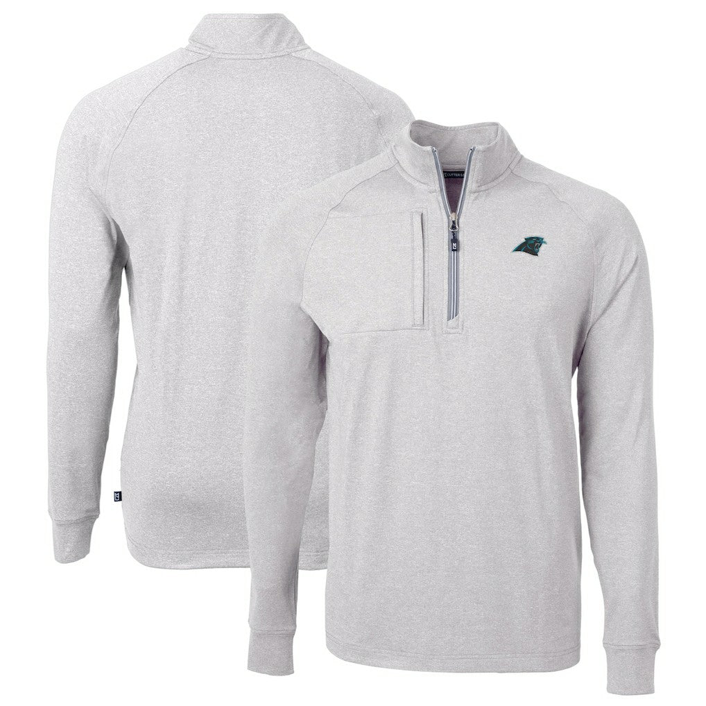 NFL Carolina Panthers Cutter & Buck Big & Tall Adapt Eco Knit Quarter-Zip Pullover Top
