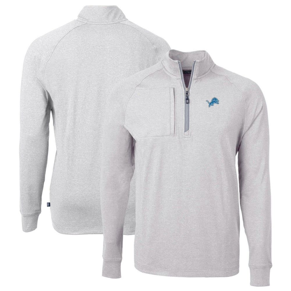 NFL Detroit Lions Cutter & Buck Big & Tall Adapt Eco Knit Quarter-Zip Pullover Top