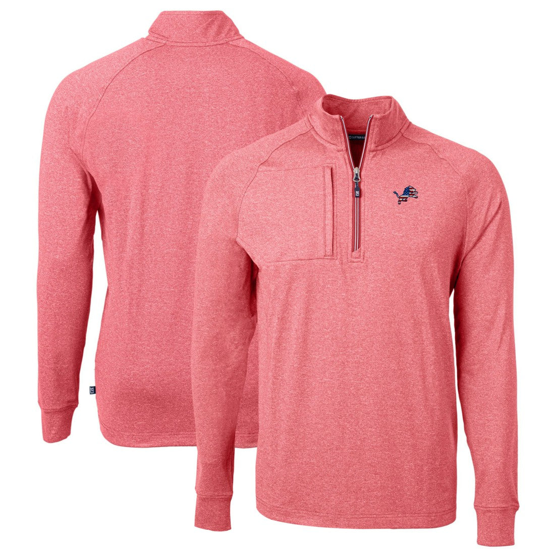 NFL Detroit Lions Cutter & Buck Big & Tall Adapt Eco Knit Quarter-Zip Pullover Top