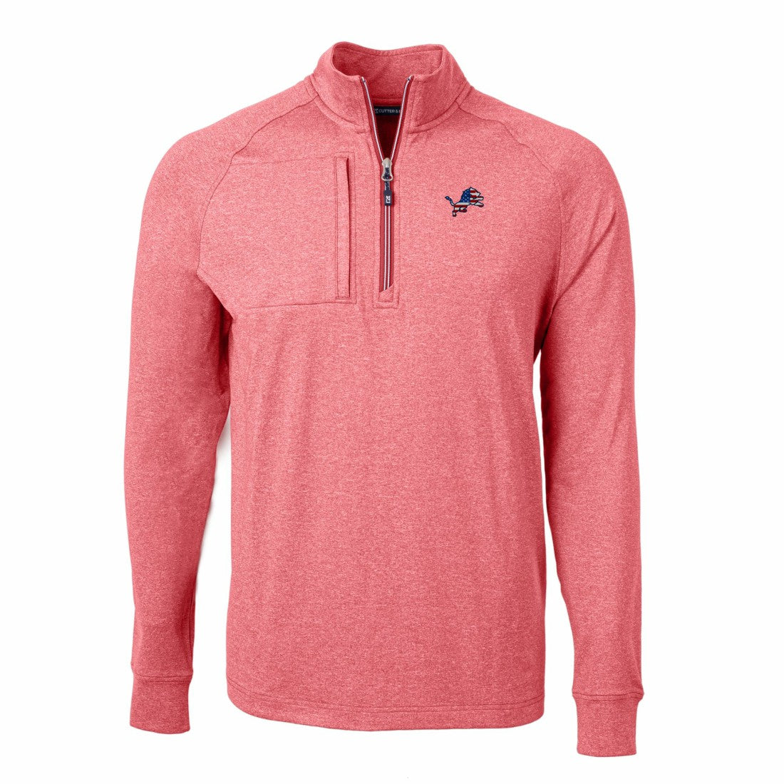 NFL Detroit Lions Cutter & Buck Big & Tall Adapt Eco Knit Quarter-Zip Pullover Top