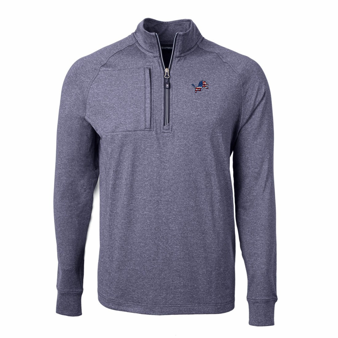 NFL Detroit Lions Cutter & Buck Big & Tall Adapt Eco Knit Quarter-Zip Pullover Top
