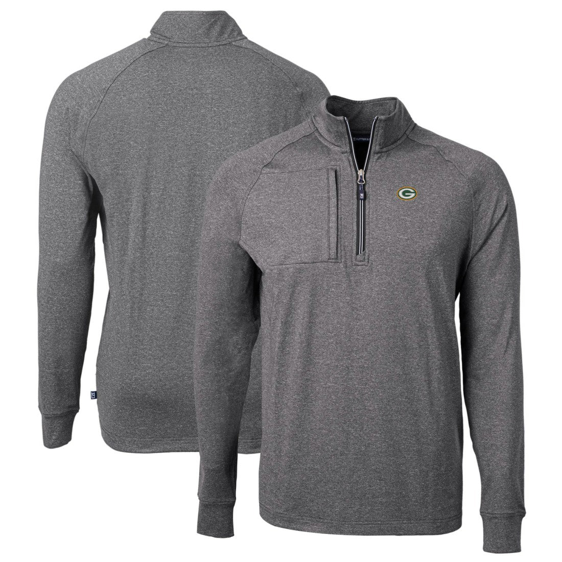 NFL Green Bay Packers Cutter & Buck Big & Tall Adapt Eco Knit Quarter-Zip Pullover Top