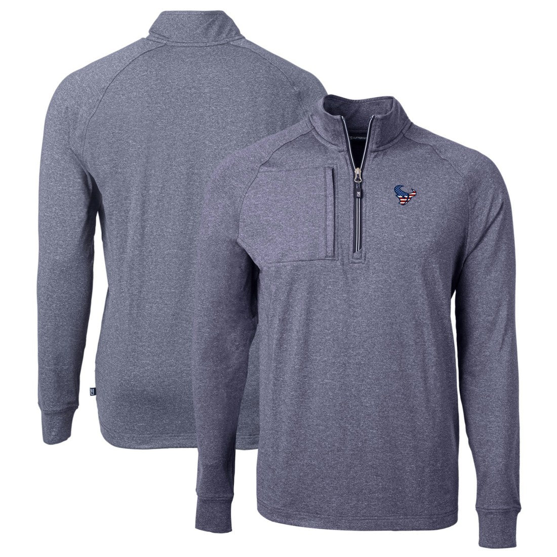 NFL Houston Texans Cutter & Buck Big & Tall Adapt Eco Knit Quarter-Zip Pullover Top