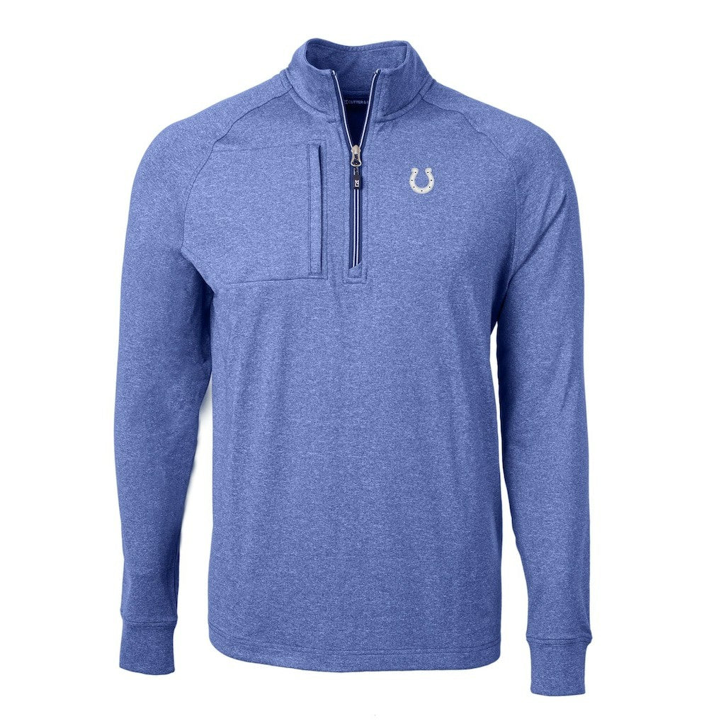 NFL Indianapolis Colts Cutter & Buck Big & Tall Adapt Eco Knit Quarter-Zip Pullover Top