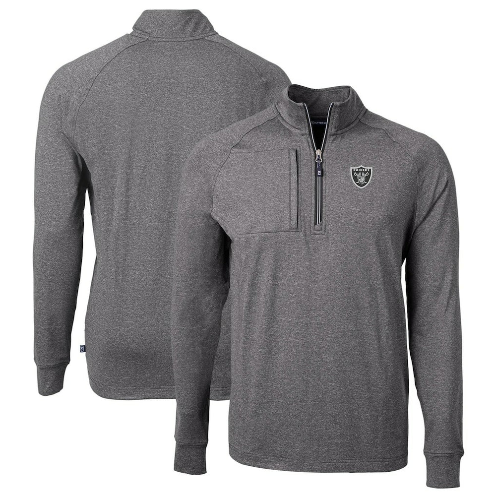 NFL Las Vegas Raiders Cutter & Buck Big & Tall Adapt Eco Knit Quarter-Zip Pullover Top
