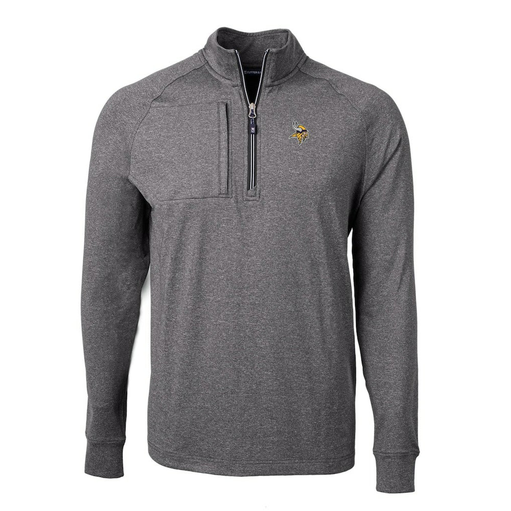 NFL Minnesota Vikings Cutter & Buck Big & Tall Adapt Eco Knit Quarter-Zip Pullover Top