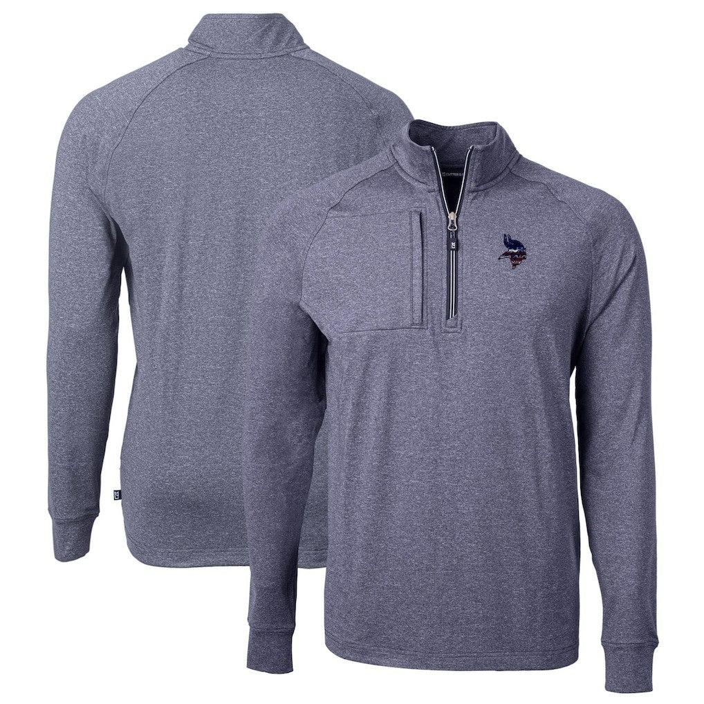 NFL Minnesota Vikings Cutter & Buck Big & Tall Adapt Eco Knit Quarter-Zip Pullover Top