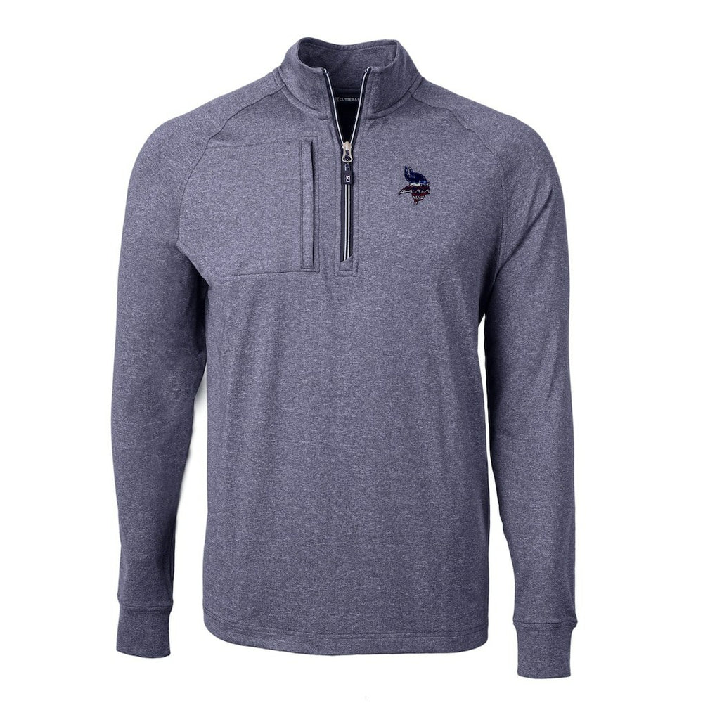 NFL Minnesota Vikings Cutter & Buck Big & Tall Adapt Eco Knit Quarter-Zip Pullover Top