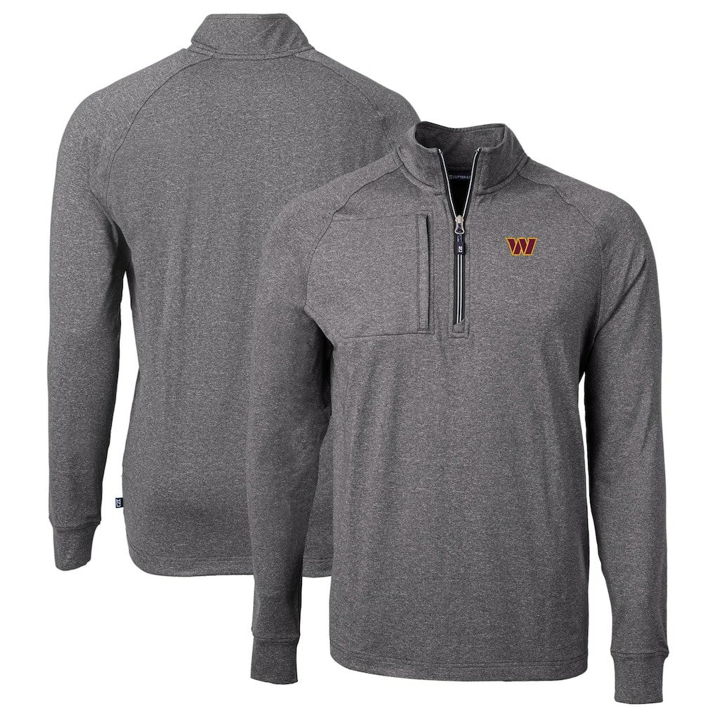 NFL Washington Commanders Cutter & Buck Big & Tall Adapt Eco Knit Quarter-Zip Pullover Top