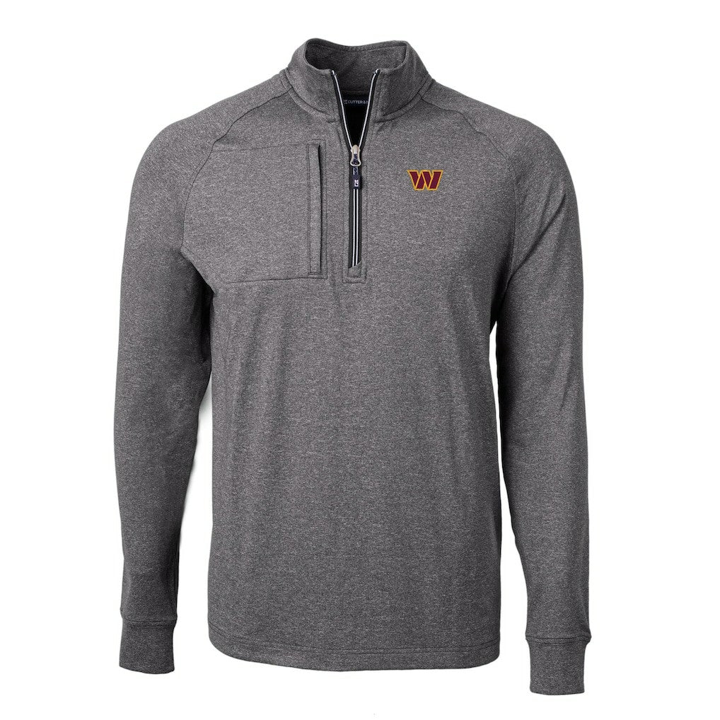 NFL Washington Commanders Cutter & Buck Big & Tall Adapt Eco Knit Quarter-Zip Pullover Top