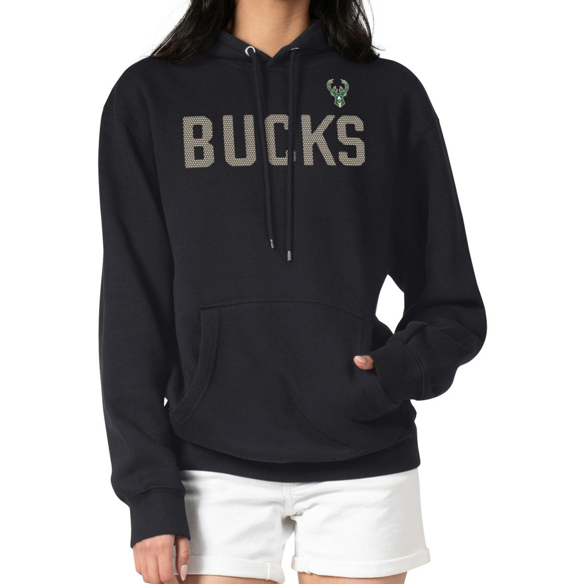 Milwaukee Bucks G-III 4Her by Carl Banks Women's Dot Print Pullover Hoodie - Black outlet