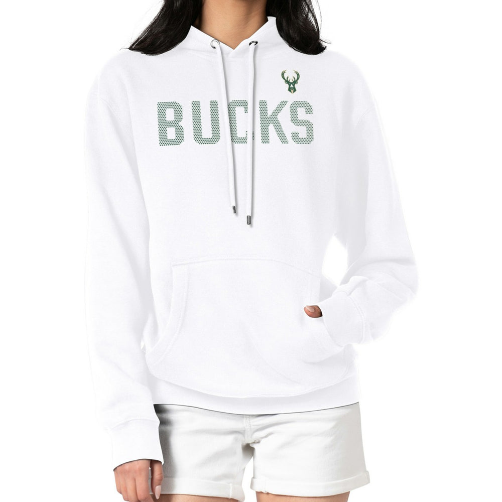 Milwaukee Bucks G-III 4Her by Carl Banks Women's Dot Print Pullover Hoodie - White outlet