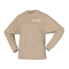 Atlanta Braves Women's Branded Fleece Pullover Sweatshirt - Tan