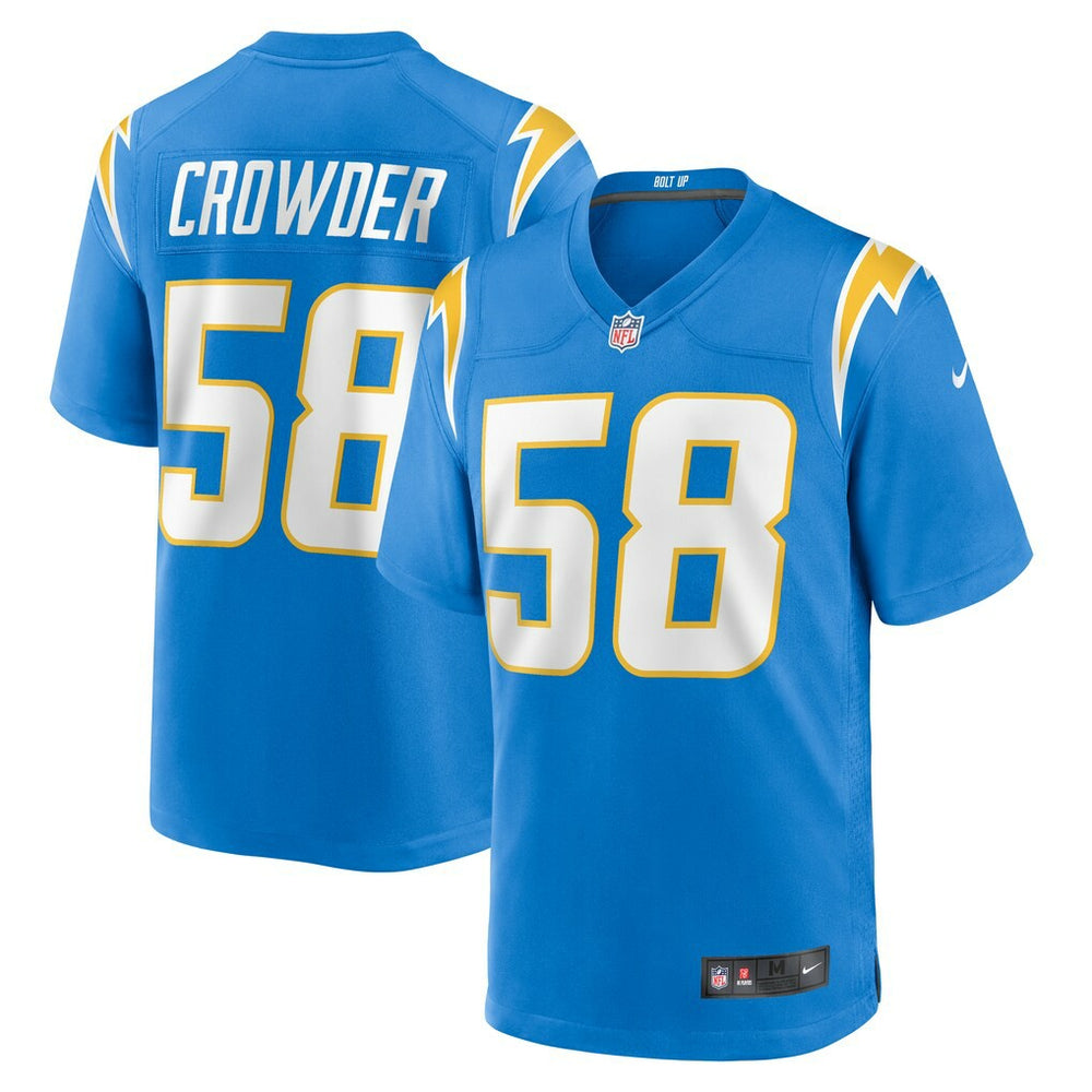 NFL Los Angeles Chargers Tae Crowder  Team Game Jersey