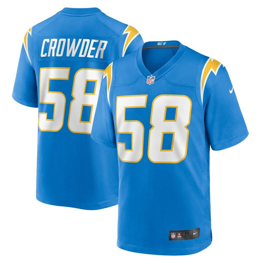 NFL Los Angeles Chargers Tae Crowder  Team Game Jersey
