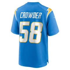 NFL Los Angeles Chargers Tae Crowder  Team Game Jersey