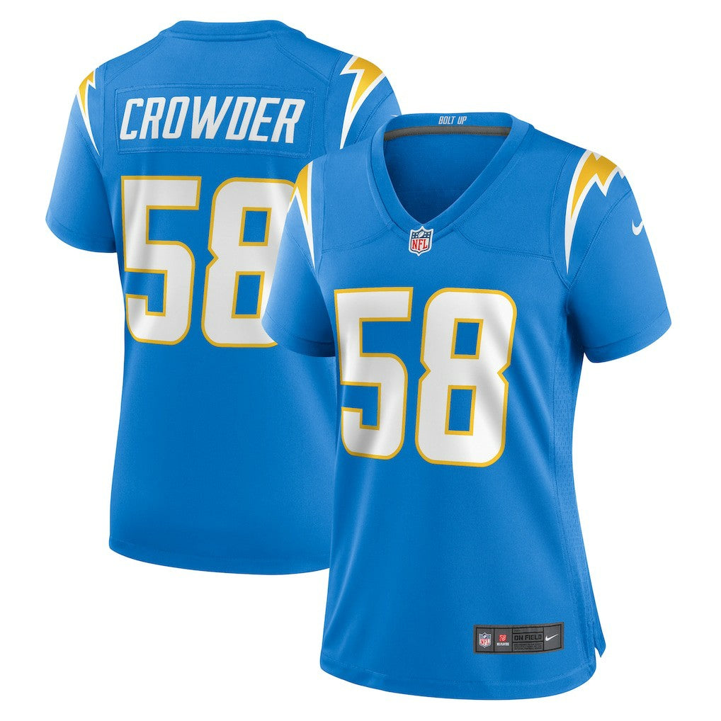 NFL Los Angeles Chargers Tae Crowder  Women's Team Game Jersey