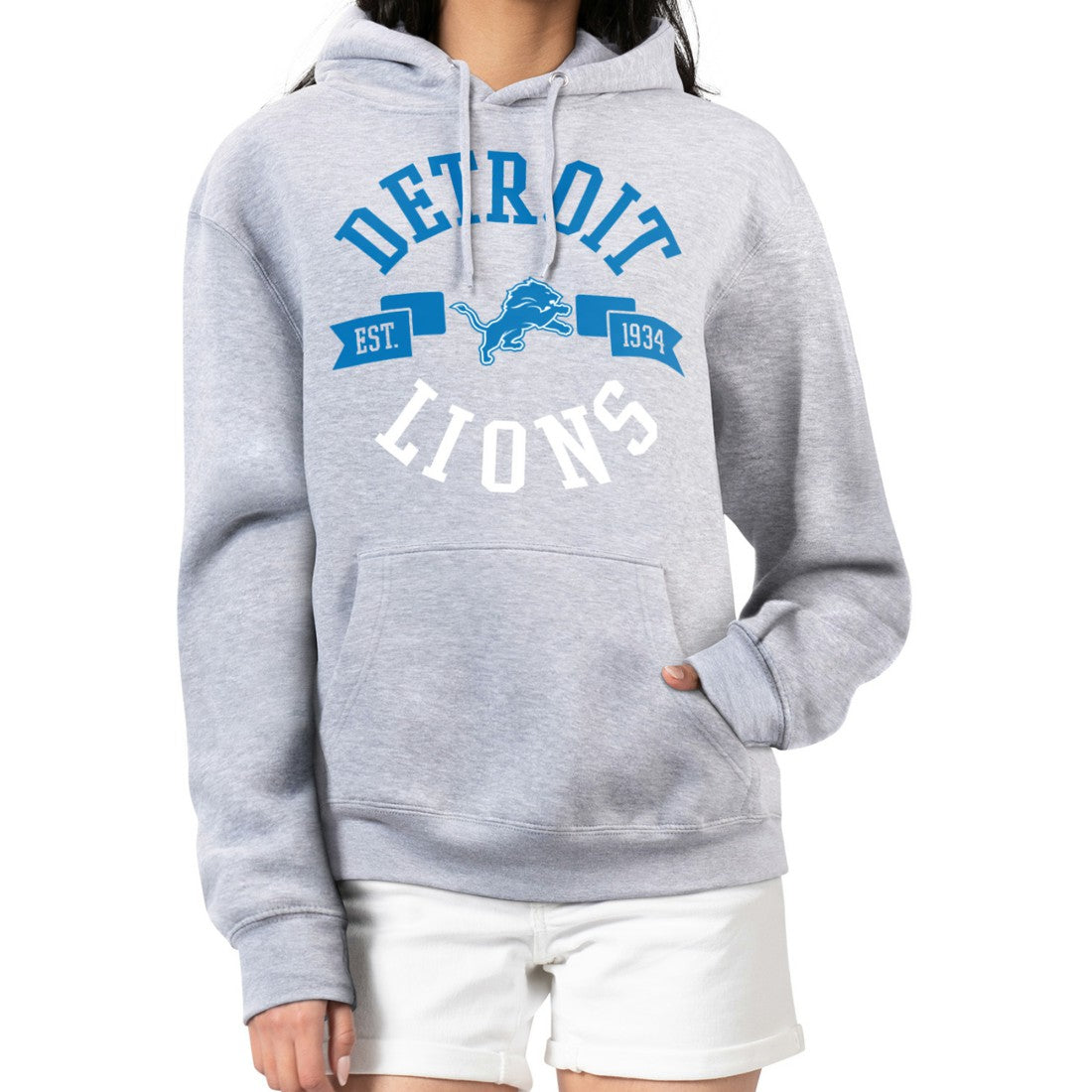 NFL Detroit Lions G-III 4Her by Carl Banks Women's City Graphic Team Fleece Pullover Hoodie