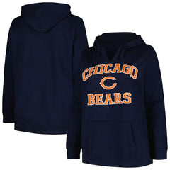 NFL Chicago Bears Women's Plus Size Heart and Soul V-Neck Pullover Hoodie