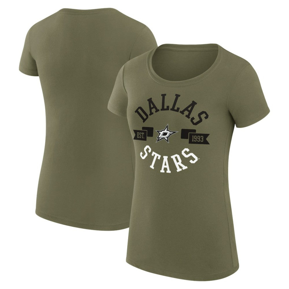 Dallas Stars G-III 4Her by Carl Banks Women's Super-Slim Fit Lightweight City Graphic Sport Crewneck T-Shirt