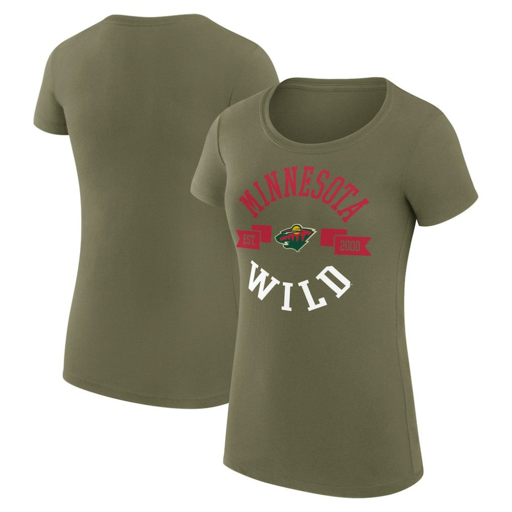 Minnesota Wild G-III 4Her by Carl Banks Women's Super-Slim Fit Lightweight City Graphic Sport Crewneck T-Shirt