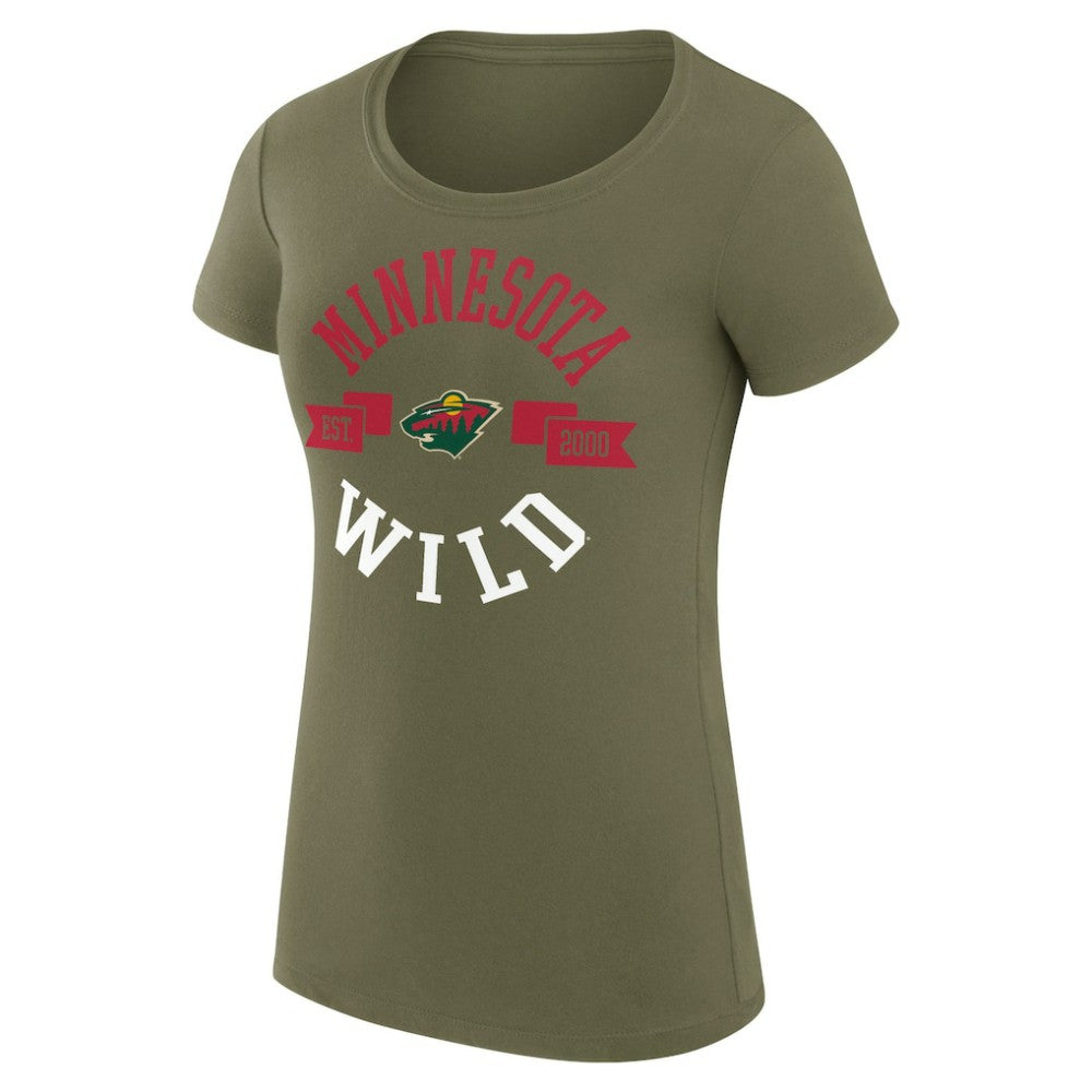 Minnesota Wild G-III 4Her by Carl Banks Women's Super-Slim Fit Lightweight City Graphic Sport Crewneck T-Shirt