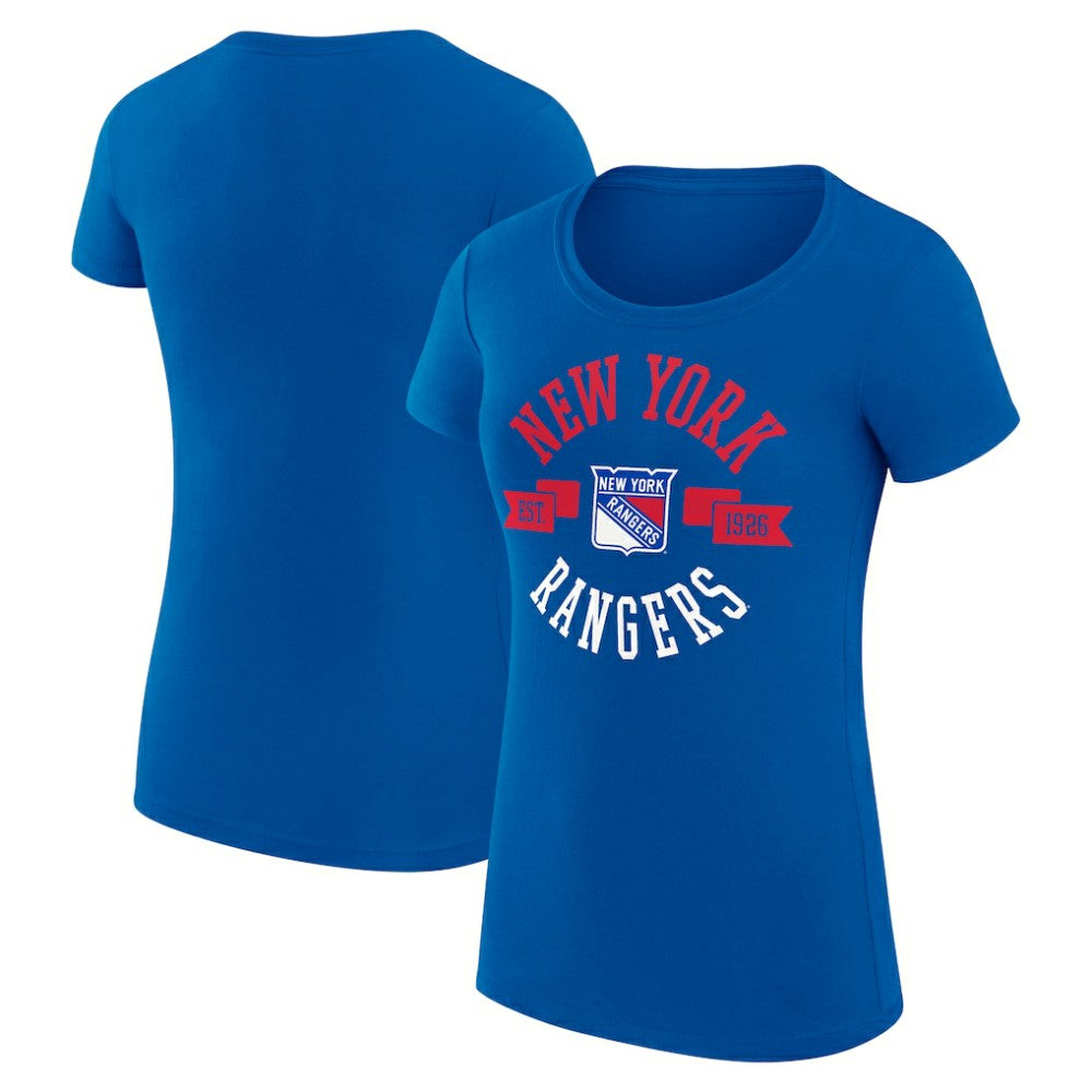 New York Rangers G-III 4Her by Carl Banks Women's Super-Slim Fit Lightweight City Graphic Sport Crewneck T-Shirt